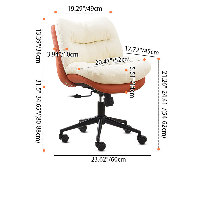 Modern Minimalist Ergonomics Solid Wood &amp; Plywood Steel Faux Leather Vanity Stool With Dual Cushions, Backrest, Adjustable Height &amp; Swivel For Bedroom