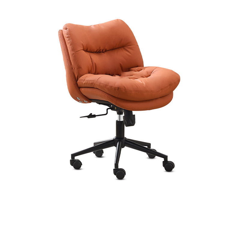 Modern Minimalist Ergonomics Solid Wood &amp; Plywood Steel Faux Leather Vanity Stool With Dual Cushions, Backrest, Adjustable Height &amp; Swivel For Bedroom