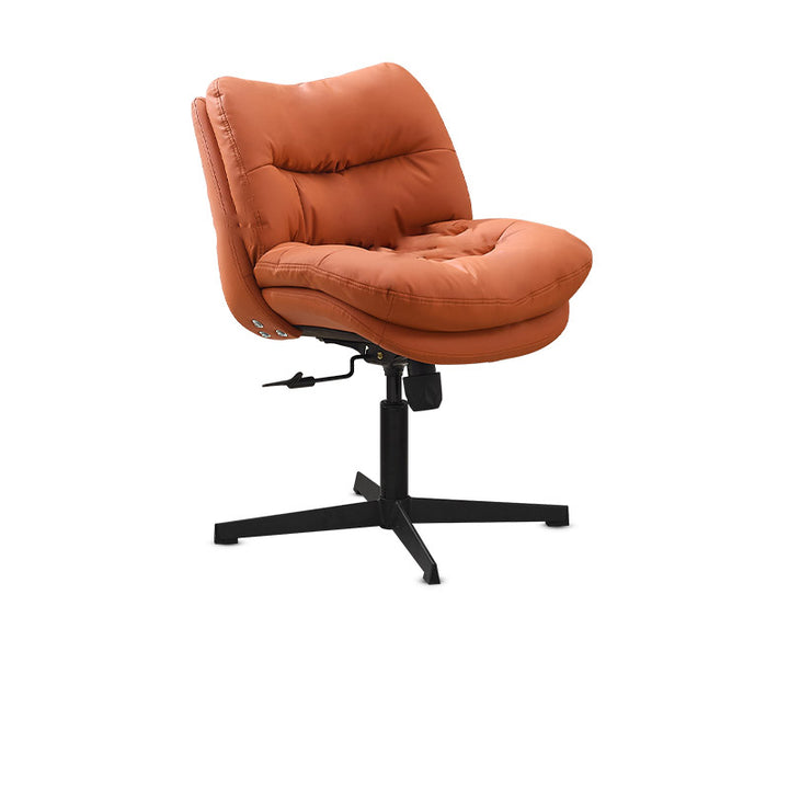 Modern Minimalist Ergonomics Solid Wood &amp; Plywood Steel Faux Leather Vanity Stool With Dual Cushions, Backrest, Adjustable Height &amp; Swivel For Bedroom