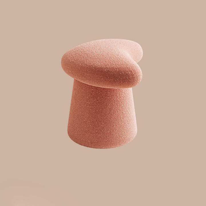 Modern Minimalist Solid Wood Plywood &amp; Sherpa Fabric Whale-Tail Cushion Vanity Stool With Cylindrical Base For Bedroom