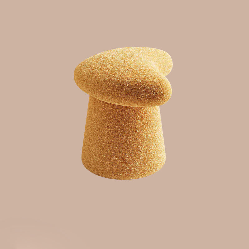 Modern Minimalist Solid Wood Plywood &amp; Sherpa Fabric Whale-Tail Cushion Vanity Stool With Cylindrical Base For Bedroom