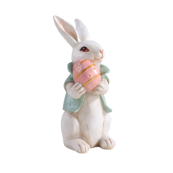 Contemporary Creative Resin Easter Bunny Carrot Figurine Decoration For Living Room Spring Home Accent