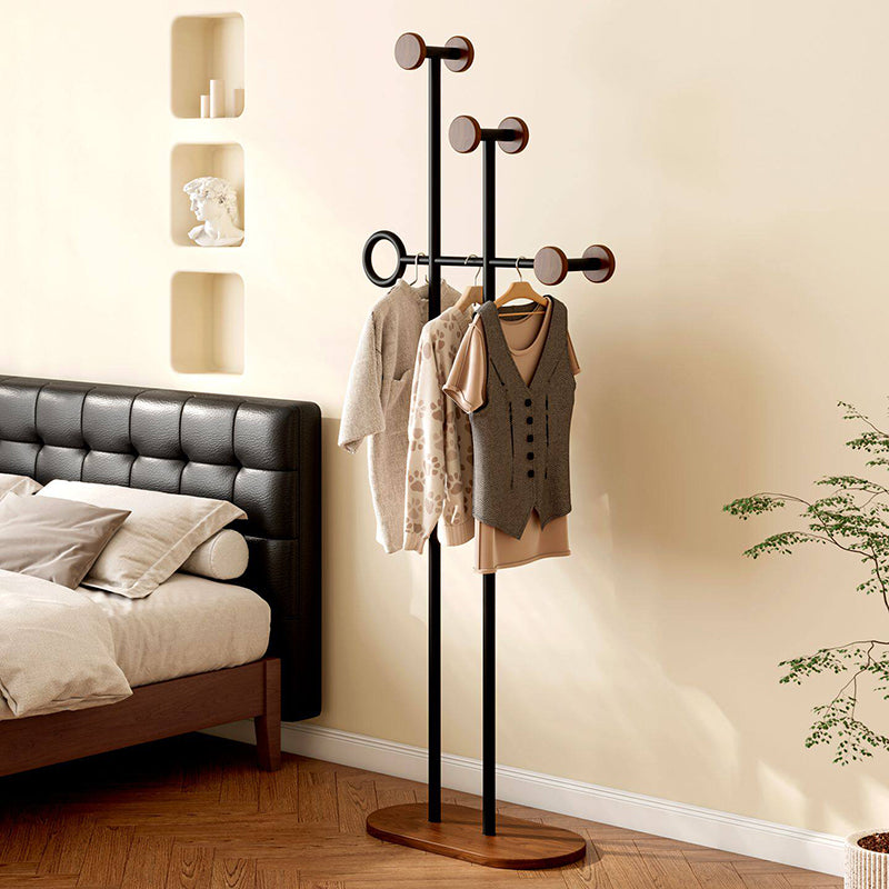 Zeitgenössischer Retro-Garderobenständer aus Karbonstahl und Holzwerkstoff, unregelmäßig, platzsparend für das Schlafzimmer 