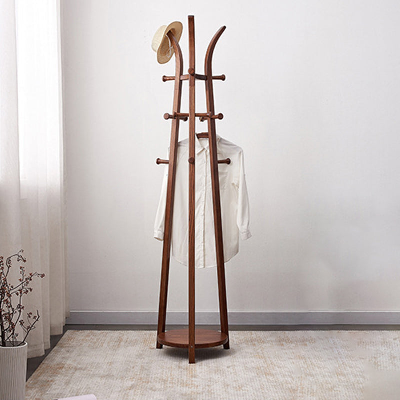 Modern Minimalist Solid Ash Wood Coat Rack Stand - Freestanding Hall Tree With Storage Shelf For Entryway