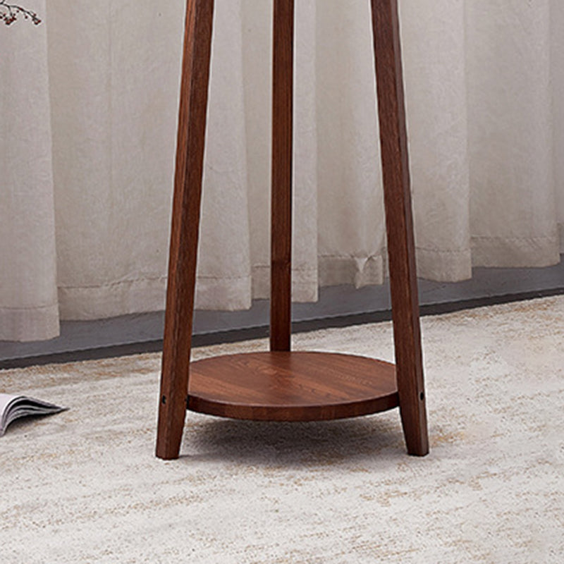 Modern Minimalist Solid Ash Wood Coat Rack Stand - Freestanding Hall Tree With Storage Shelf For Entryway