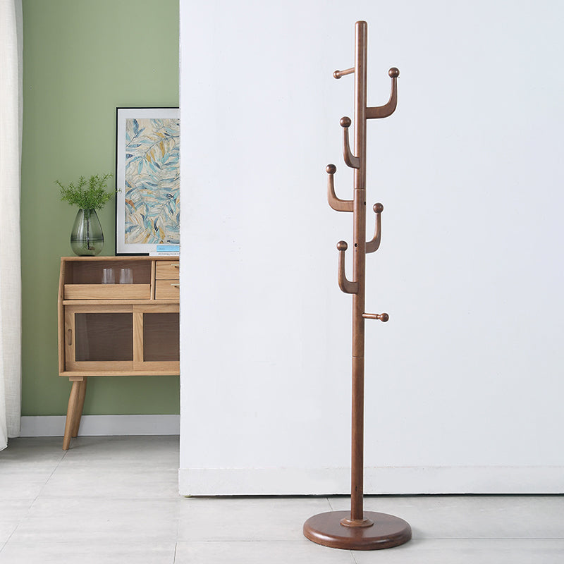 Kreativer Garderobenständer aus massivem Gummibaumholz – freistehende Garderobe im Kaktus-Design mit mehreren Haken 