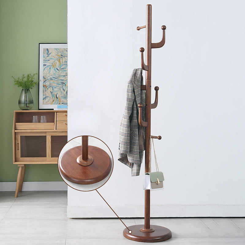 Kreativer Garderobenständer aus massivem Gummibaumholz – freistehende Garderobe im Kaktus-Design mit mehreren Haken 
