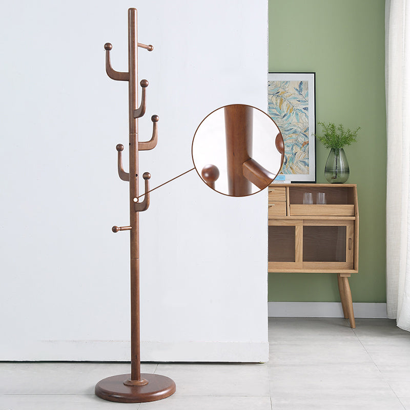 Kreativer Garderobenständer aus massivem Gummibaumholz – freistehende Garderobe im Kaktus-Design mit mehreren Haken 