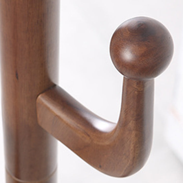 Kreativer Garderobenständer aus massivem Gummibaumholz – freistehende Garderobe im Kaktus-Design mit mehreren Haken 