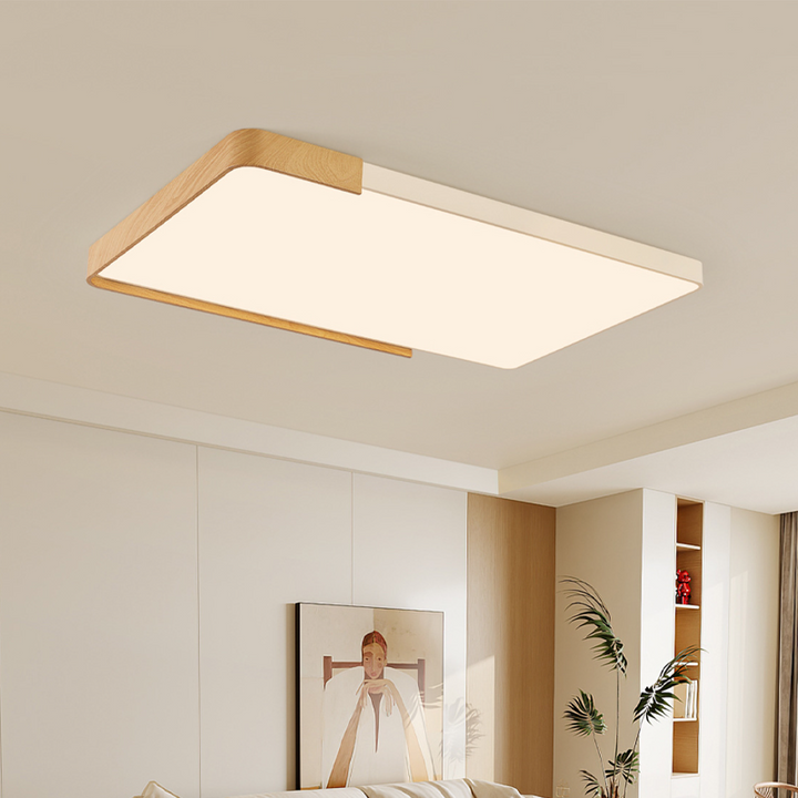 モダン北欧風 アクリル×アイアン 長方形 LEDシーリングライト リビングルーム・寝室用 