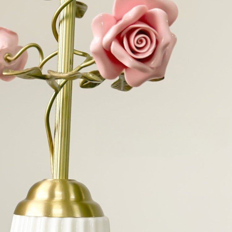 Traditional French Romantic Iron &amp; Ceramic Floral 1-Light Pendant Light For Bedroom &amp; Living Room