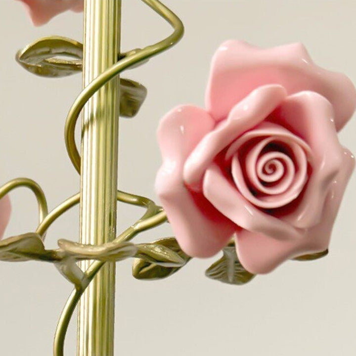 Traditional French Romantic Iron &amp; Ceramic Floral 1-Light Pendant Light For Bedroom &amp; Living Room