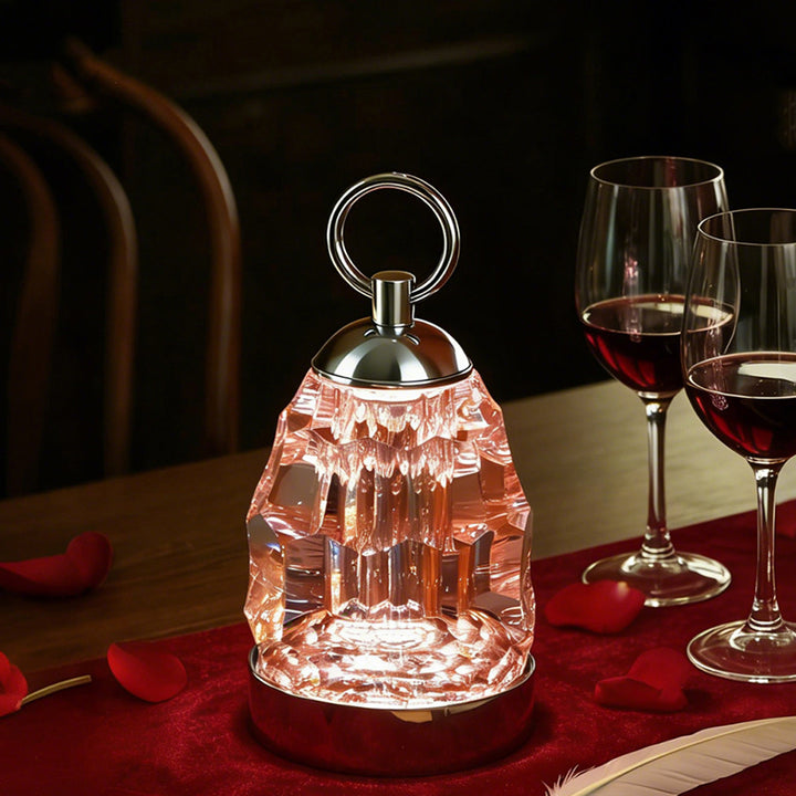 Modern Luxury K9 Crystal Table Lamp Perfect For Gift-giving - Ambient Light Portable Aluminum Bedside Desk Lamp For Bedroom Dining Room