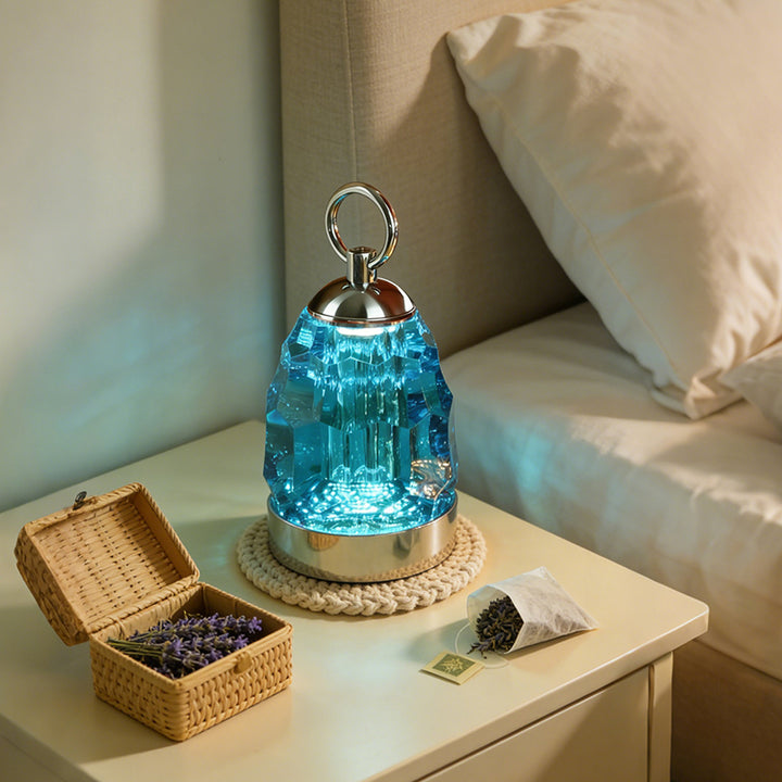 Modern Luxury K9 Crystal Table Lamp Perfect For Gift-giving - Ambient Light Portable Aluminum Bedside Desk Lamp For Bedroom Dining Room
