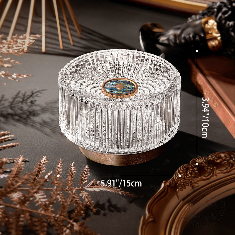 Luxury Aluminum Alloy Glass Table Lamp - Eye-Caring Soft Light Touch Control Ambient Light For Bedroom &amp; Dining