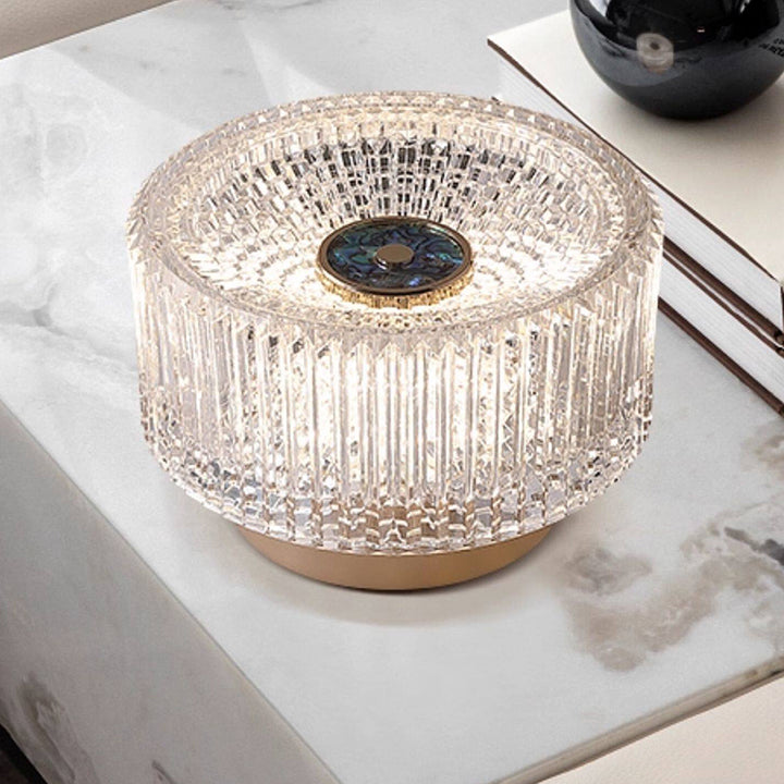 Luxury Aluminum Alloy Glass Table Lamp - Eye-Caring Soft Light Touch Control Ambient Light For Bedroom &amp; Dining