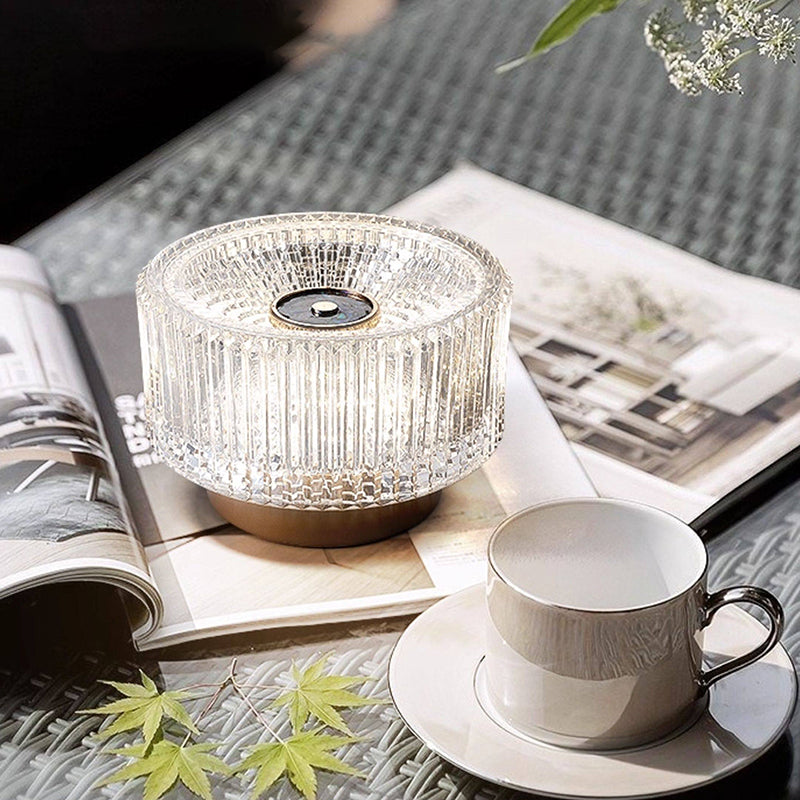 Luxury Aluminum Alloy Glass Table Lamp - Eye-Caring Soft Light Touch Control Ambient Light For Bedroom &amp; Dining