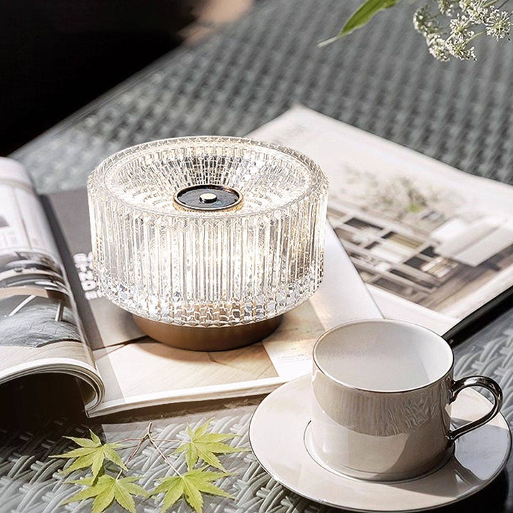 Luxury Aluminum Alloy Glass Table Lamp - Eye-Caring Soft Light Touch Control Ambient Light For Bedroom &amp; Dining