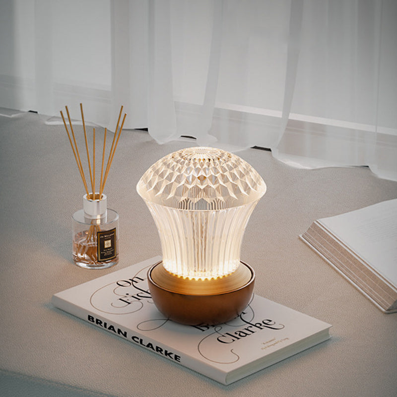 Luxury Diamond Glow Aluminum Alloy Acrylic Table Lamp - Eye-Caring Soft Light USB Rechargeable Ambient Decor For Bedroom &amp; Dining