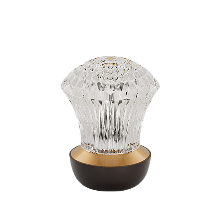 Luxury Diamond Glow Aluminum Alloy Acrylic Table Lamp - Eye-Caring Soft Light USB Rechargeable Ambient Decor For Bedroom &amp; Dining