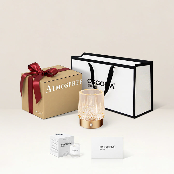 Diamond Glow Luxury Bedside Table Lamp - Acrylic &amp; Aluminum Ambient Night Light Glacier &amp; Warm Sun Collection