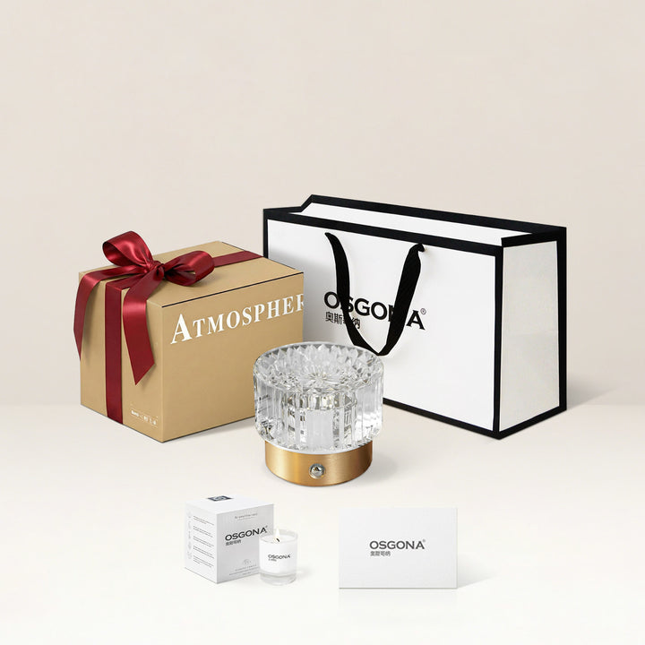Diamond Glow Luxury Bedside Table Lamp - Acrylic &amp; Aluminum Ambient Night Light Glacier &amp; Warm Sun Collection