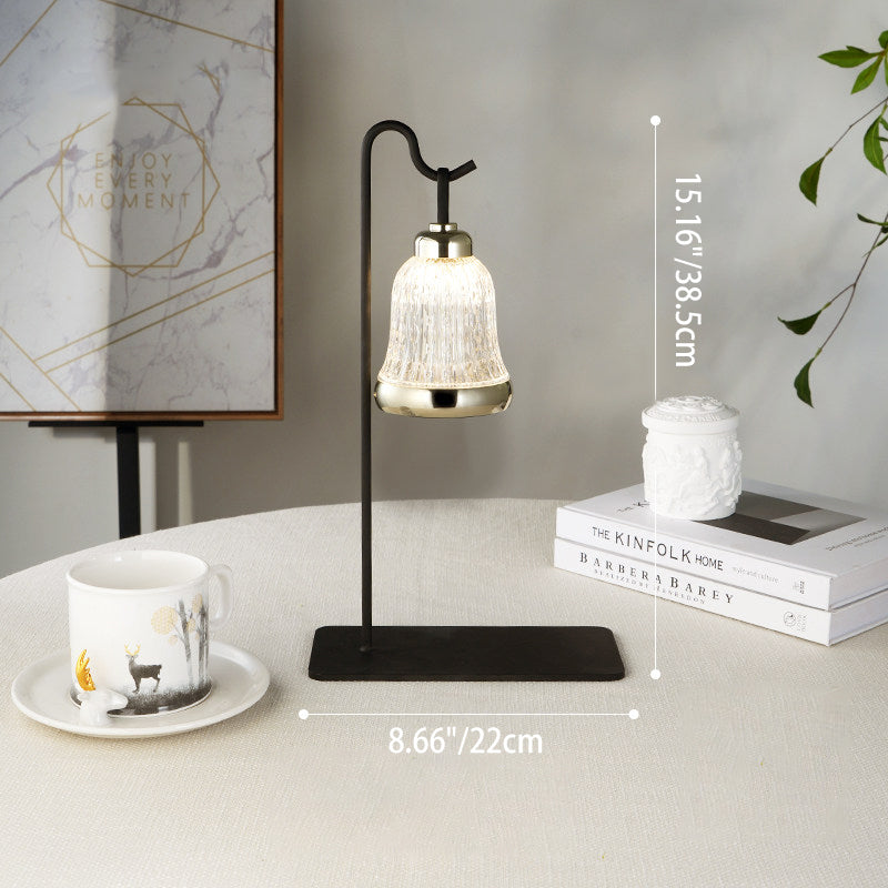 Luxury Bell Designer Table Lamp - Glass &amp; Metal Ambient Night Light Touch Control Elegant Home Décor Gift