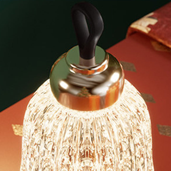 Luxury Bell Designer Table Lamp - Glass &amp; Metal Ambient Night Light Touch Control Elegant Home Décor Gift