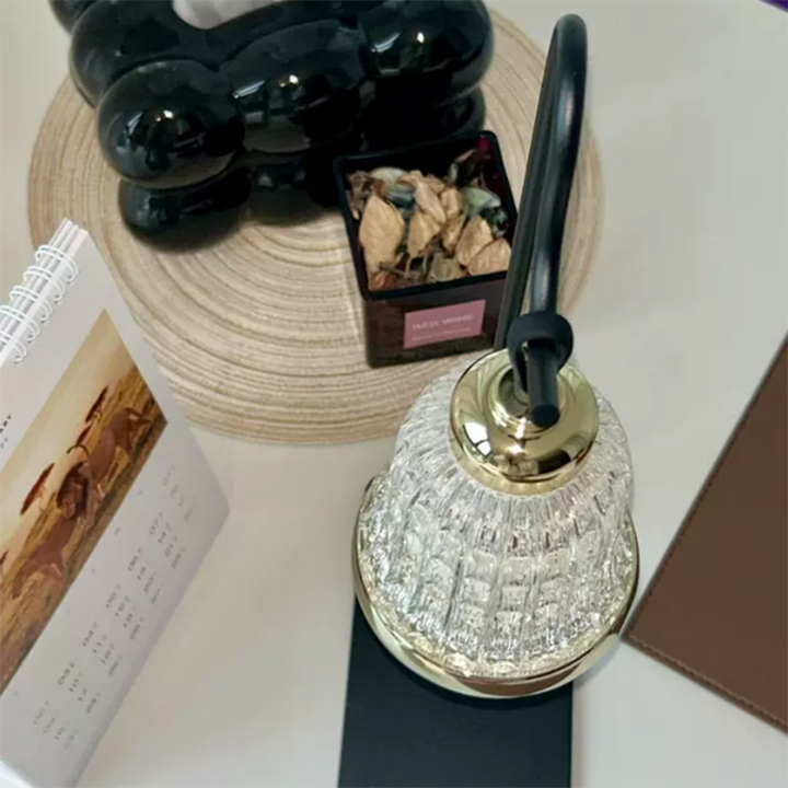 Luxury Bell Designer Table Lamp - Glass &amp; Metal Ambient Night Light Touch Control Elegant Home Décor Gift
