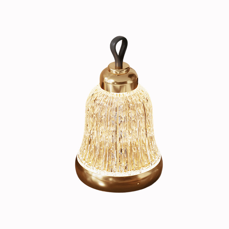 Luxury Bell Designer Table Lamp - Glass &amp; Metal Ambient Night Light Touch Control Elegant Home Décor Gift