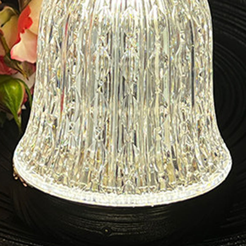 Luxury Bell Designer Table Lamp - Glass &amp; Metal Ambient Night Light Touch Control Elegant Home Décor Gift