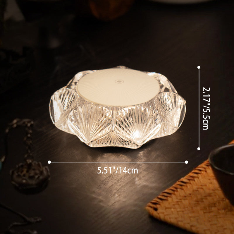Modern Luxury Table Lamp USB Rechargeable - Glass &amp; PC Touch Dimmable Shell-Inspired Bedside Lamp For Bedroom Tea Room Outdoor