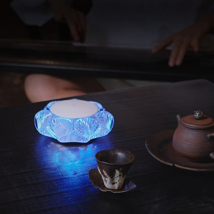 Modern Luxury Table Lamp USB Rechargeable - Glass &amp; PC Touch Dimmable Shell-Inspired Bedside Lamp For Bedroom Tea Room Outdoor
