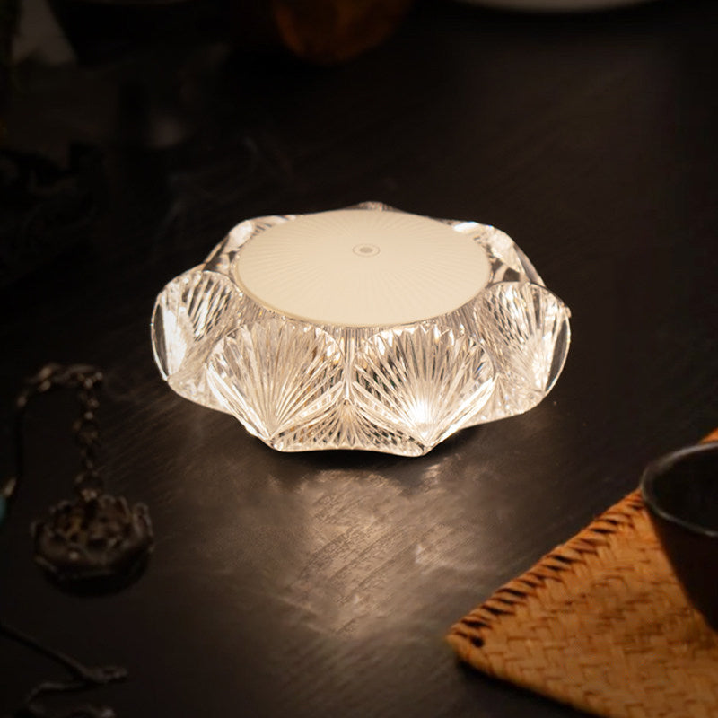 Modern Luxury Table Lamp USB Rechargeable - Glass &amp; PC Touch Dimmable Shell-Inspired Bedside Lamp For Bedroom Tea Room Outdoor
