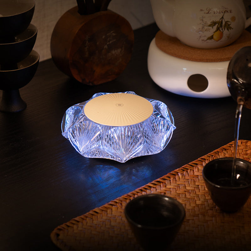Modern Luxury Table Lamp USB Rechargeable - Glass &amp; PC Touch Dimmable Shell-Inspired Bedside Lamp For Bedroom Tea Room Outdoor