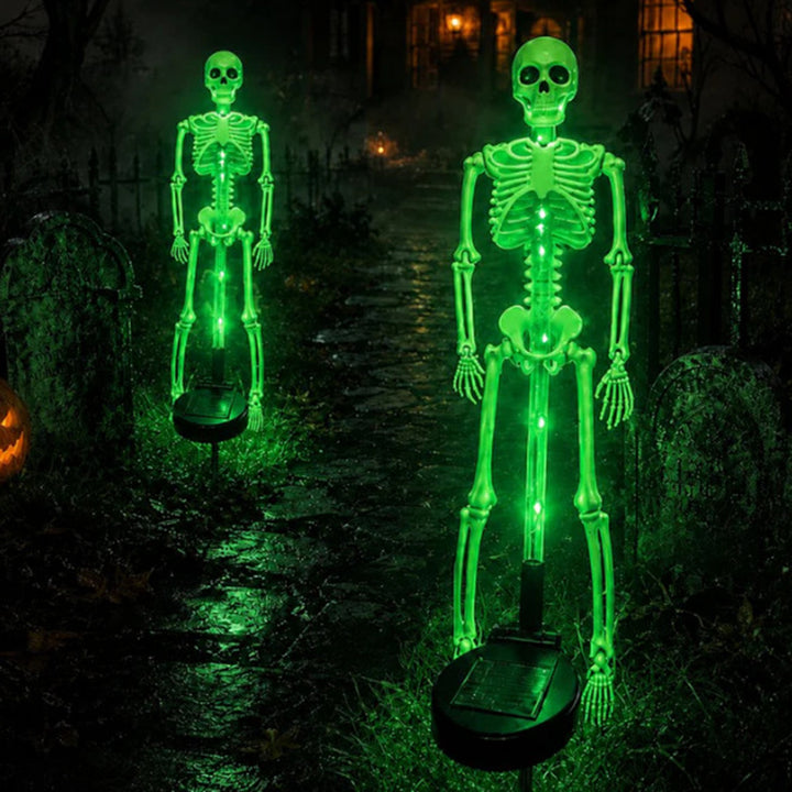 Contemporary Creative Solar Halloween Decor Plastic Skull LED Outdoor Ground Insert Landscape Light For Halloween Yard & Garden