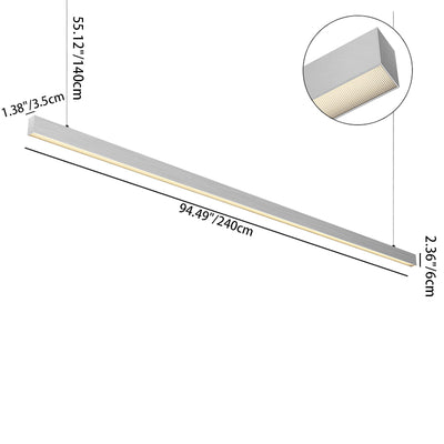 Eye-Care LED Linear Pendant Light For Home Office - Anti-Glare Long Lifespan Professional Illumination High Quality Aluminum