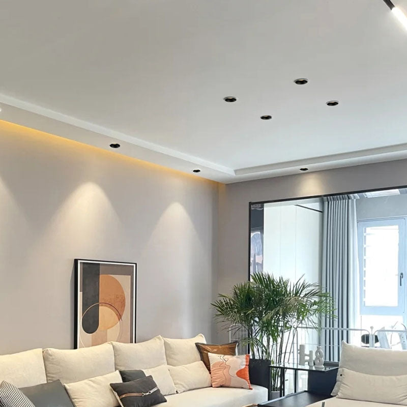 Ultra-Thin Frame LED Spotlight For Living Room - High Ra>93 Aluminum Eye-Care Flush Mount Ceiling Light