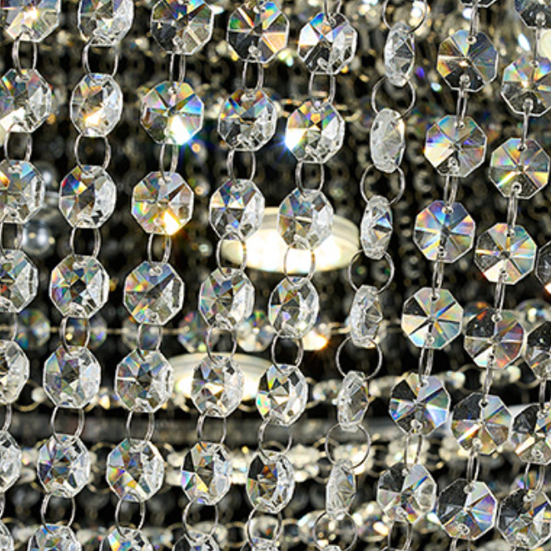 Modern Luxury Crystal Steel Round 4/6/9/12-Light Semi-Flush Mount Ceiling Light Chrome For Living Room Bedroom Dining Room