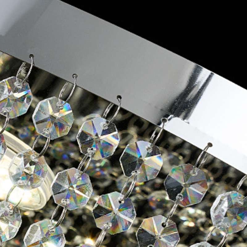 Modern Luxury Crystal Steel Round 4/6/9/12-Light Semi-Flush Mount Ceiling Light Chrome For Living Room Bedroom Dining Room