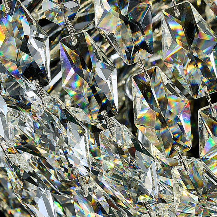 Modern Luxury Crystal Steel Round 4/6/9/12-Light Semi-Flush Mount Ceiling Light Chrome For Living Room Bedroom Dining Room