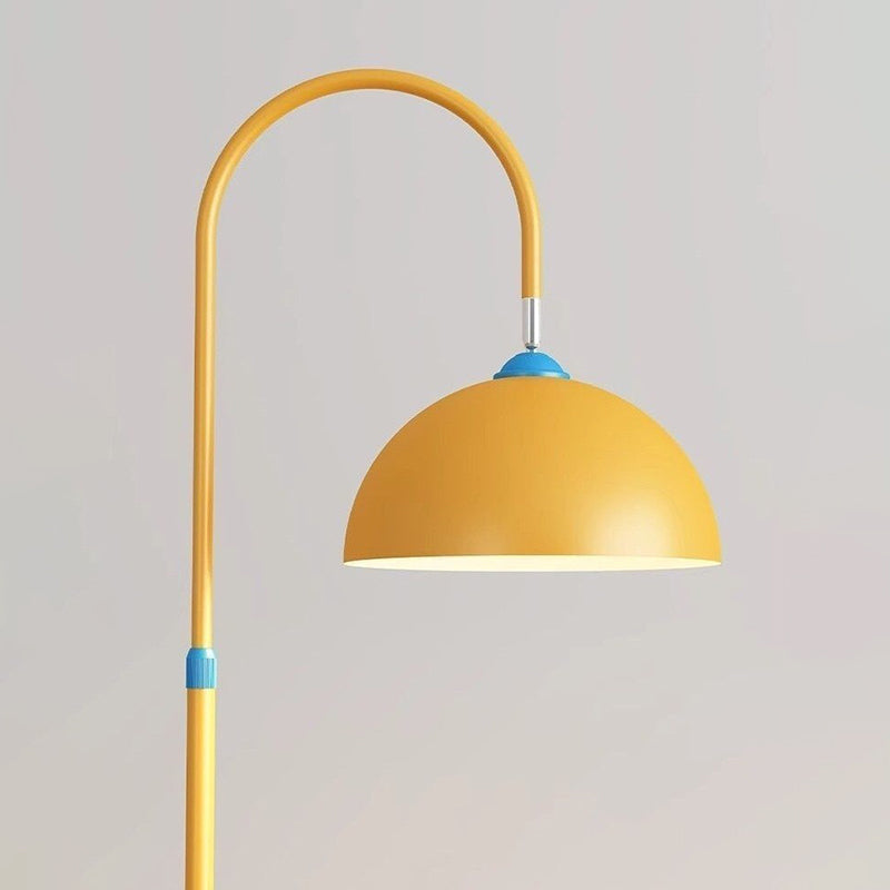 Contemporary Creative Dome Shade Iron Marble 1-Light Standing Floor Lamp With 2/3-Tier Storage For Living Room &amp; Bedroom