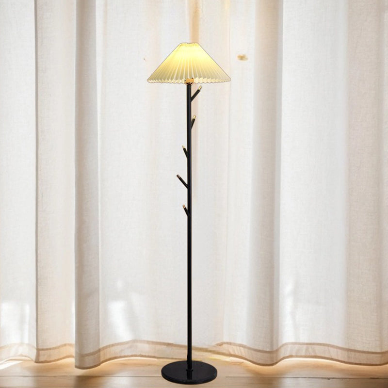 Moderne minimalistische Stehlampe aus Eisen, PVC-Stoff und Marmor mit 1 Licht für das Wohnzimmer 