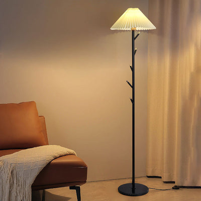 Moderne minimalistische Stehlampe aus Eisen, PVC-Stoff und Marmor mit 1 Licht für das Wohnzimmer 