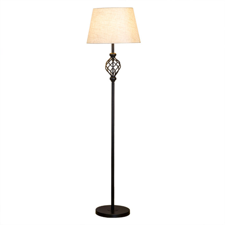 Modern Minimalist Iron Fabric Vertical 1-Light Standing Floor Lamps For Living Room