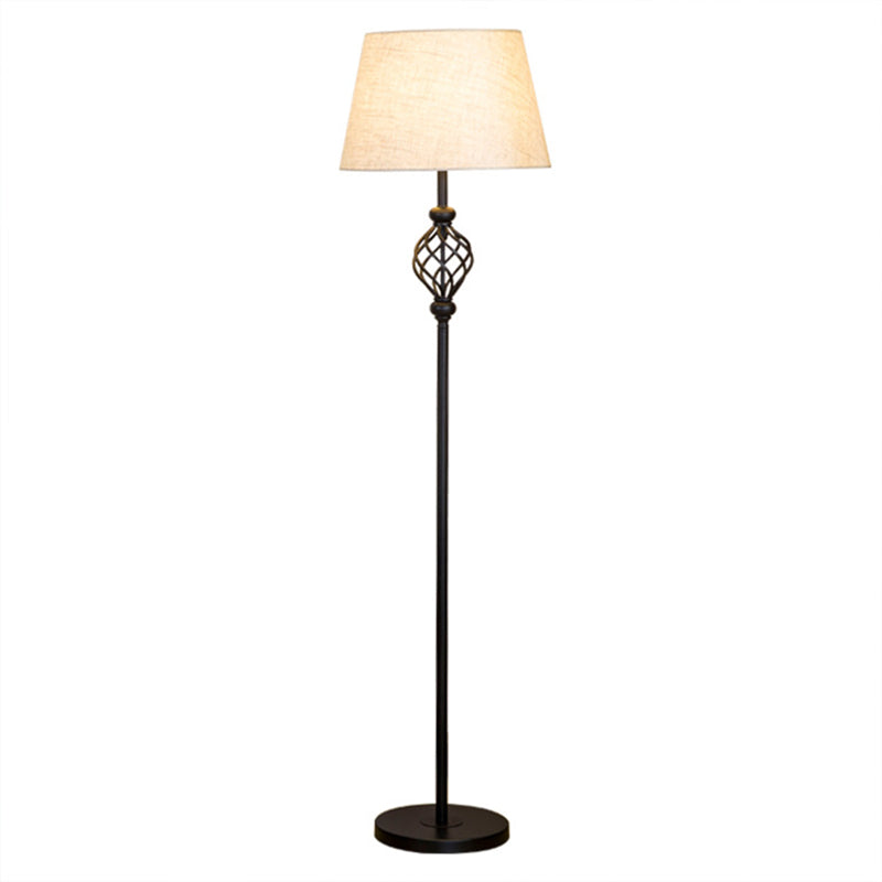 Modern Minimalist Iron Fabric Vertical 1-Light Standing Floor Lamps For Living Room