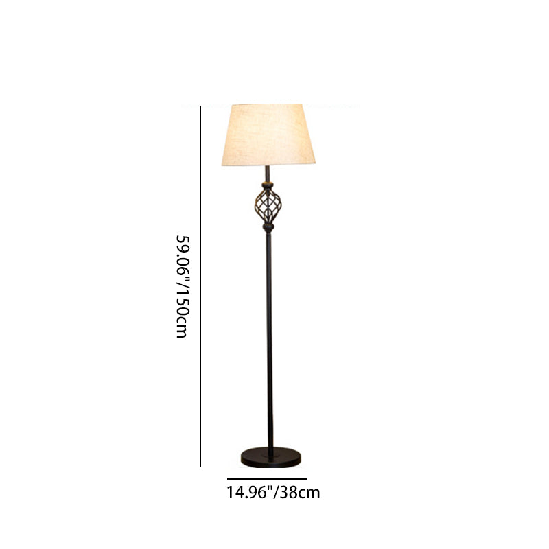 Modern Minimalist Iron Fabric Vertical 1-Light Standing Floor Lamps For Living Room
