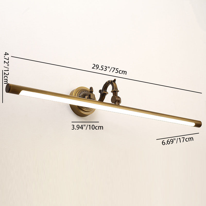 Traditional Vintage Long Copper PC LED Wall Sconce Lamp Vanity Light For Bathroom