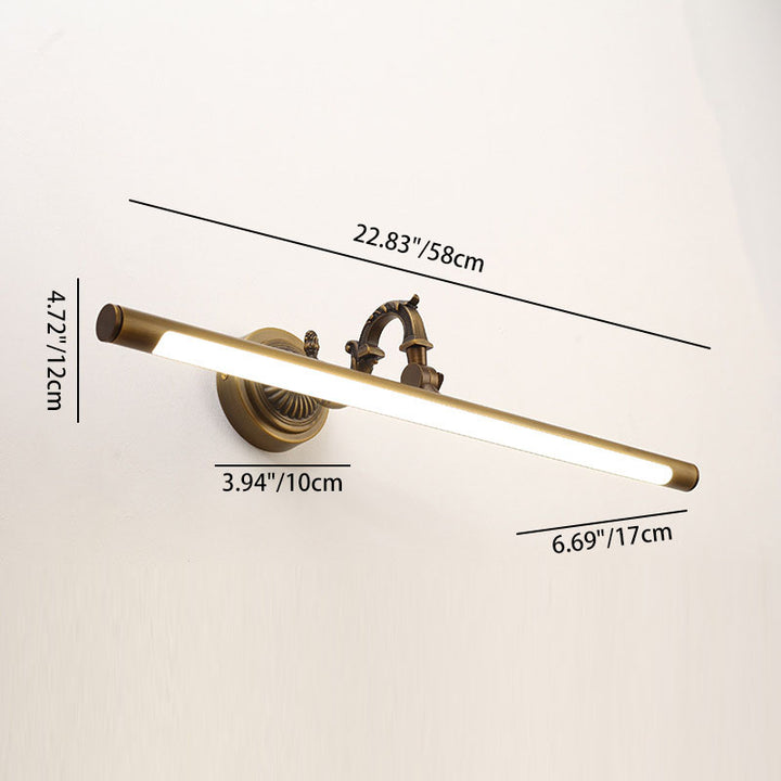 Traditionelle Vintage Lange Kupfer-PC-LED-Wandleuchte Waschtischlampe für Badezimmer 