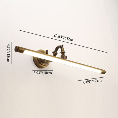 Traditional Vintage Long Copper PC LED Wall Sconce Lamp Vanity Light For Bathroom